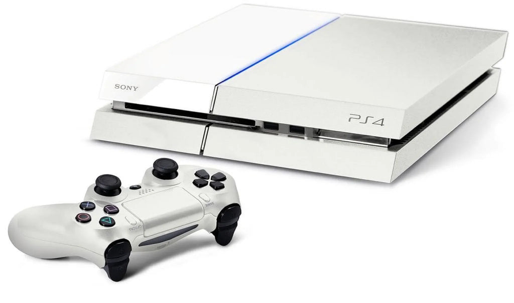 Pre-Owned Sony PlayStation 4 500GB Gaming Console White,  Cable 2 Controller With Cleaning Kit (Refurbished: Like New)