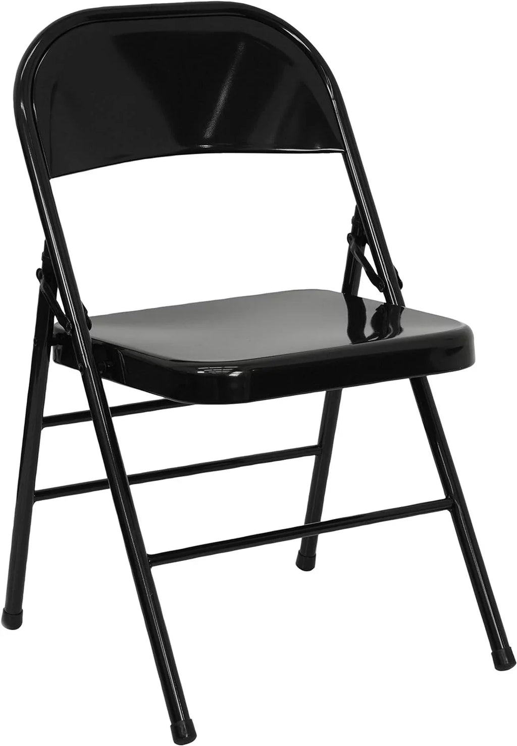 Series Triple Braced & Double Hinged Black Metal Folding Chair