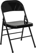 Series Triple Braced & Double Hinged Black Metal Folding Chair