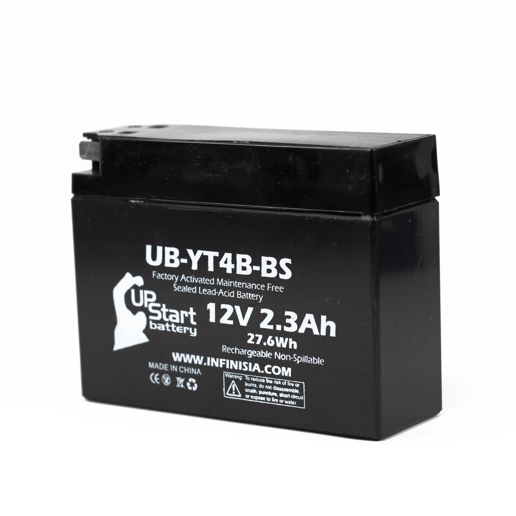 3-Pack UpStart Battery Replacement for 2008 Yamaha SR400 400CC Factory Activated, Maintenance Free, Motorcycle Battery - 12V, 2.3Ah, -YT4B-