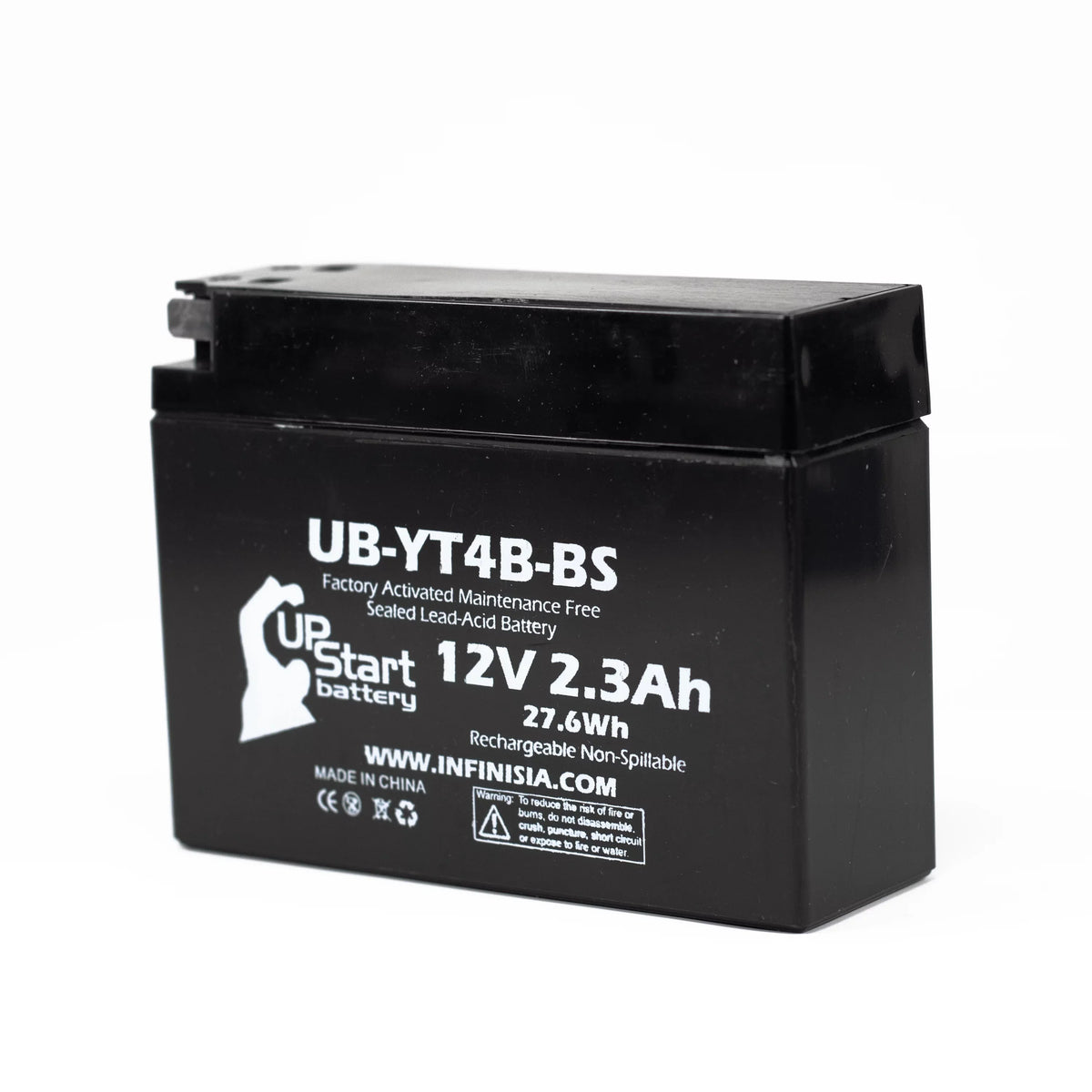 3-Pack UpStart Battery Replacement for 2008 Yamaha SR400 400CC Factory Activated, Maintenance Free, Motorcycle Battery - 12V, 2.3Ah, -YT4B-