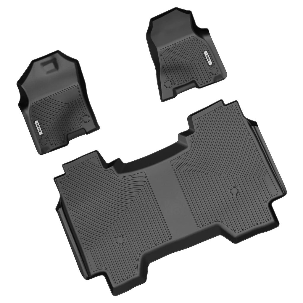 Ledkingdomus  Rubber Front and Rear Floor Mats Set for 2019 2020 2021 2022 2023 2024 Dodge Ram 1500 Crew Cab All-Weather