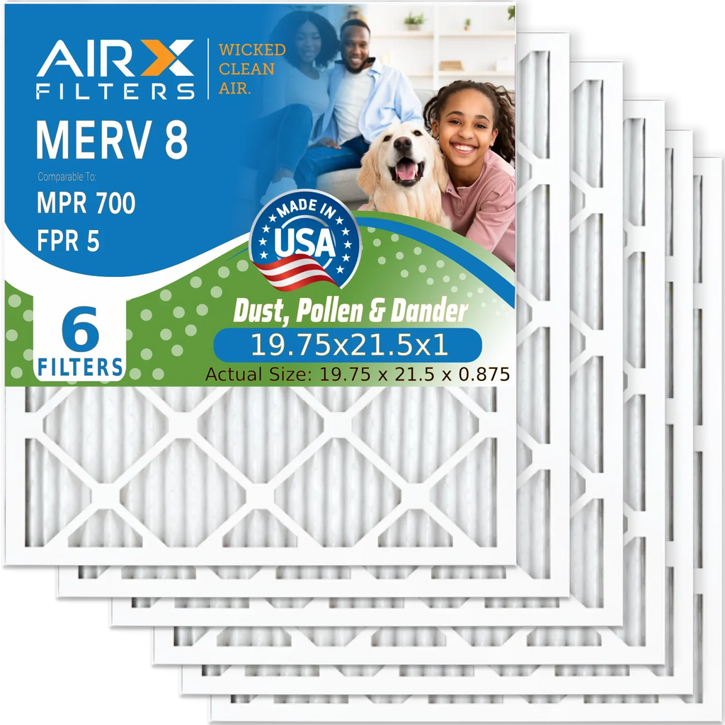 19.75x21.5x1 Air Filter  8 Comparable to  700 &  5 Electrostatic Pleated Air Conditioner Filter 6 Pack   Premium  Made 19.75x21.5x1 Furnace Filters by     .