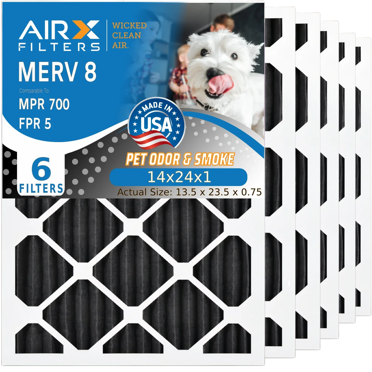14x24x1 Air Filter Odor Eliminator Carbon Filter  8 Comparable to  700 &  5   Premium  Made 14x24x1 Furnace Filters by     . 6 Pack