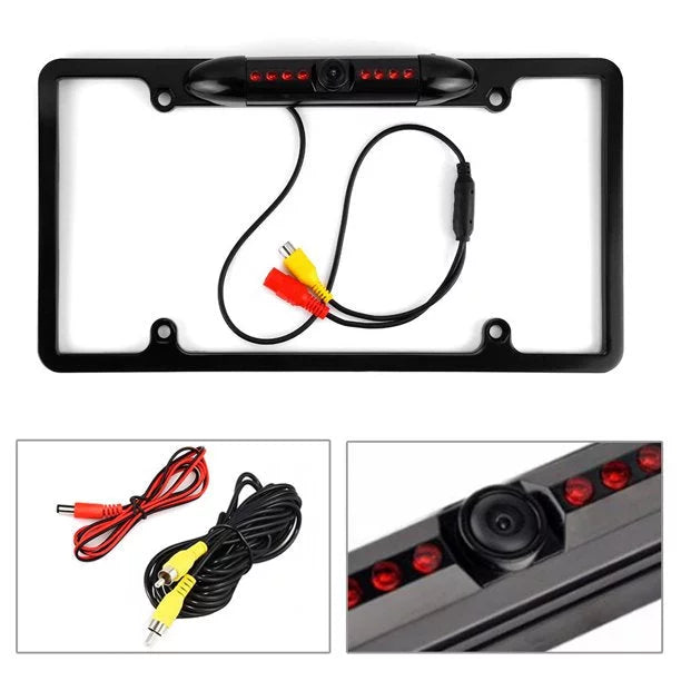 Backup Camera Rearview License Plate Frame for  KWM56BT -M56BT Black