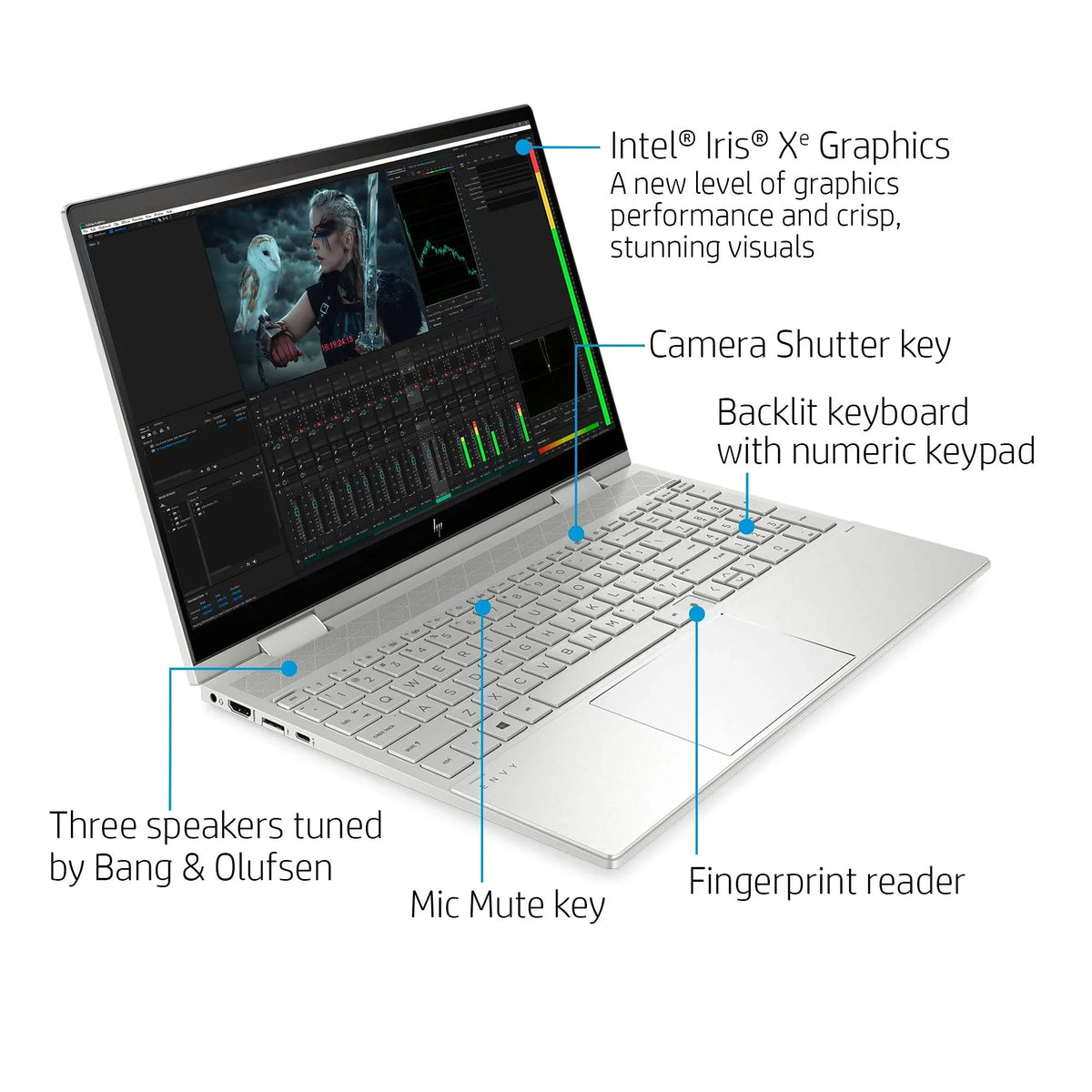 2021 Envy 2-in-1 Laptop 15.6 inch  Touchscreen 11th Gen Intel i5-1135G7 Iris Xe Graphics 20GB DDR4 1TB NVMe  - 6 Win 10 Pro Fingerprint Backlit Keyboard w/ 32GB