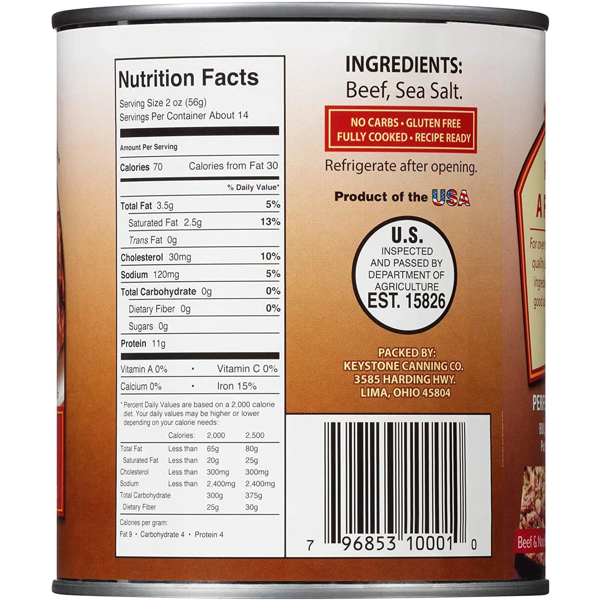 (6 Cans Pack) Keystone Meats All Natural Canned Beef 28 Ounce ✅ Emergency Long Shelf Life Camping Food ✅