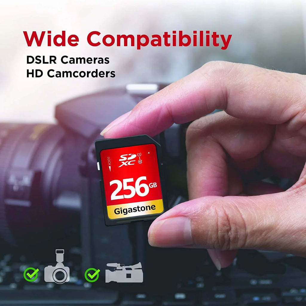 Gigastone 256GB  Card -I U1 Class 10  Memory Card High Speed Full  Video Canon Nikon Sony Pentax Kodak Olympus Panasonic Digital Camera