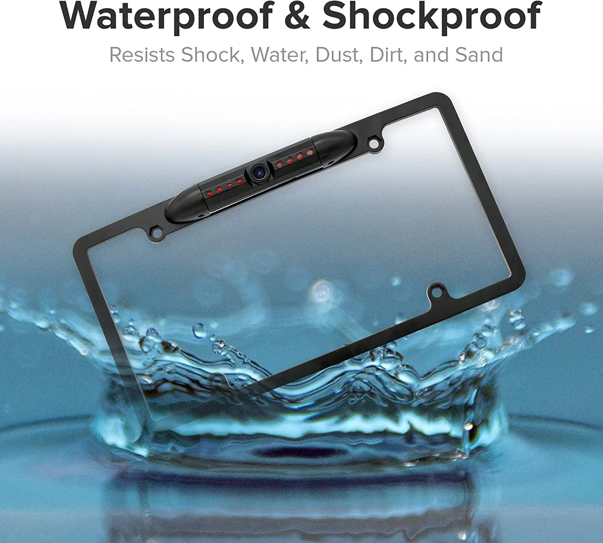 Backup Camera Rearview License Plate Frame for  KWM56BT -M56BT Black