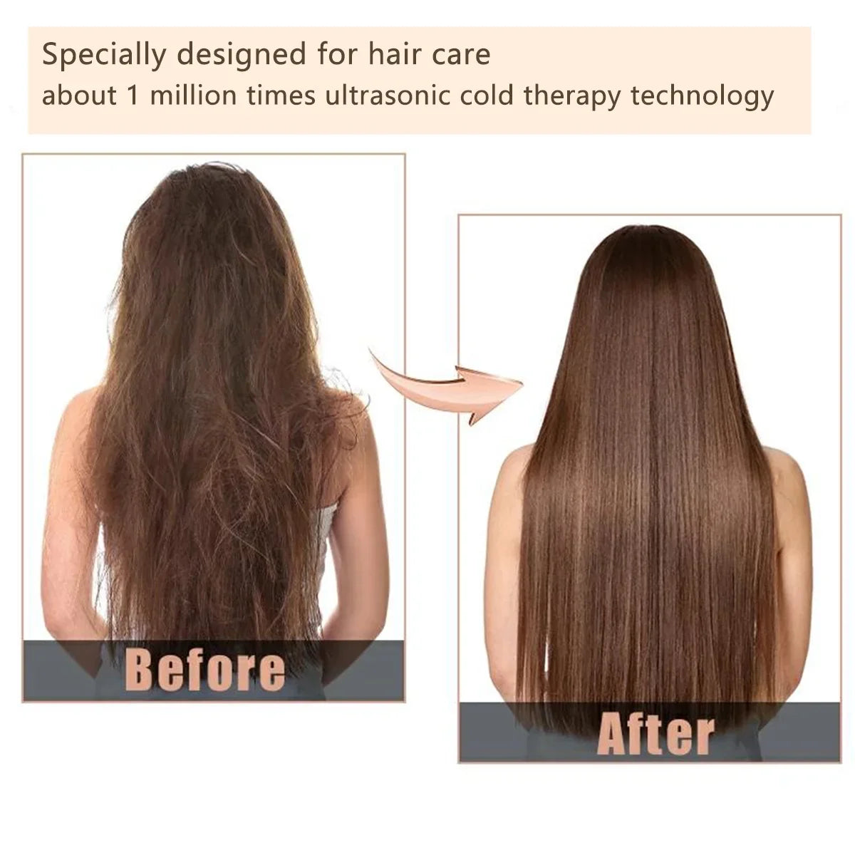 Ultrasonic Hair Care Iron, Professional Cold Iron Straightner, Recovers the Damaged Hair,  Wireless Portable