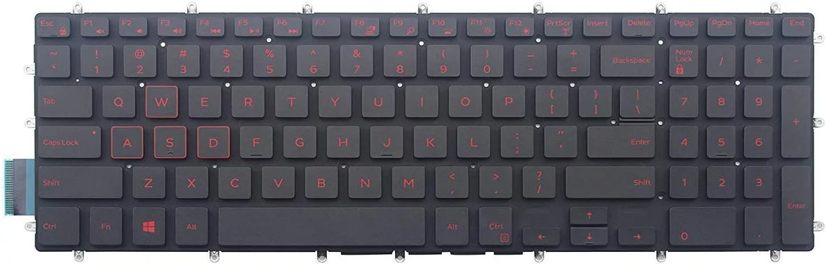 New  Red Font English Backlit Laptop Keyboard (Without palmrest) Replacement for Dell G3 15 3590 G3 3579 G3 3779 G5 15 5590 G7 15 7588 17 7790 G7 15 7590 G5 15 5587 Light Backlight