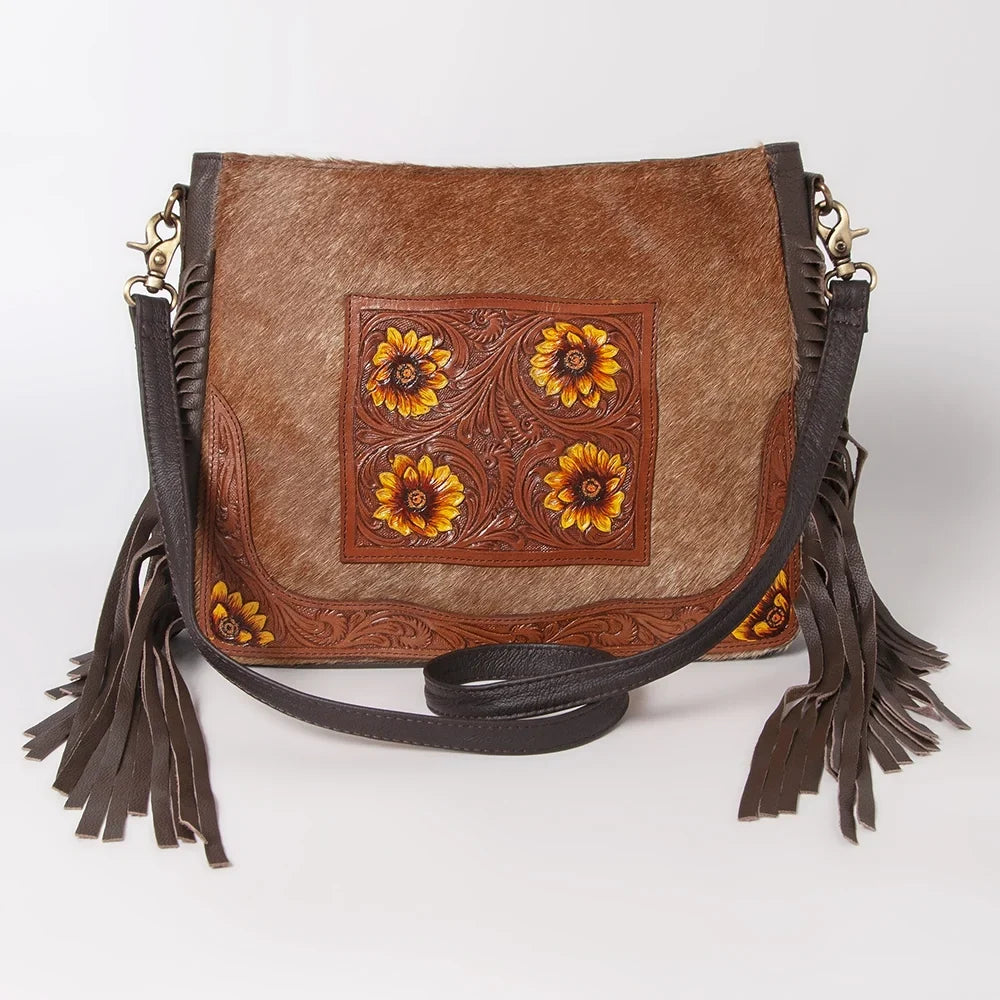 KBK126  Hand Tooled Hair-on Genuine Leather women bag western handbag purse