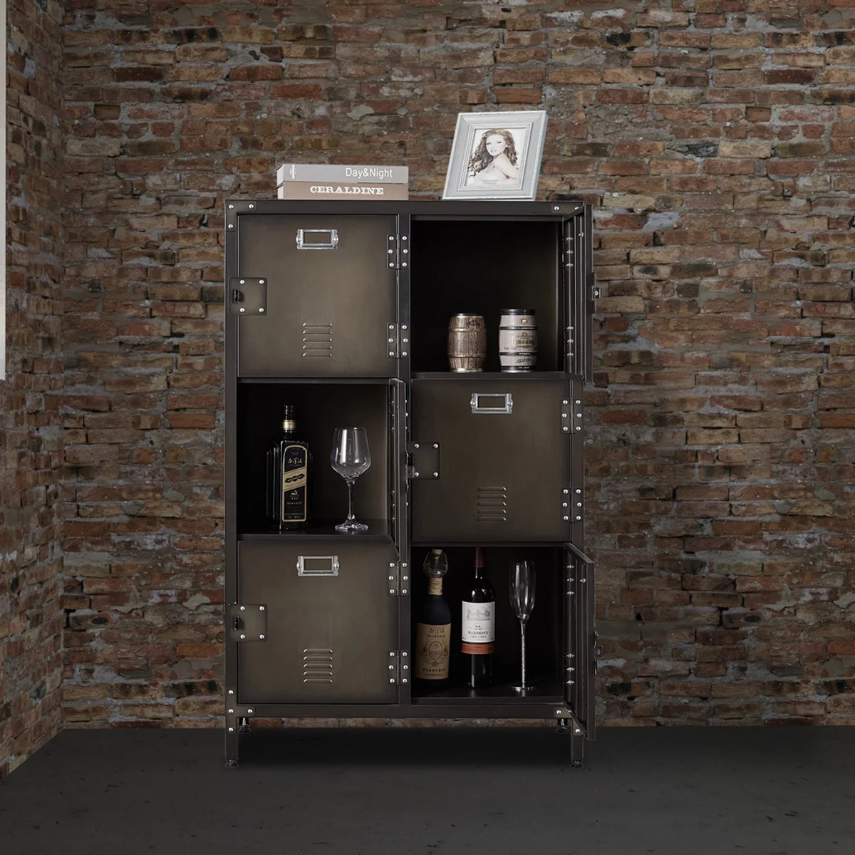 Metal Locker 47.3" Steel Storage Cabinet with 2 Shelf ,Office School Gym Bedroom Metal Storage Locker Cabinets for Employees Students Steel Locker