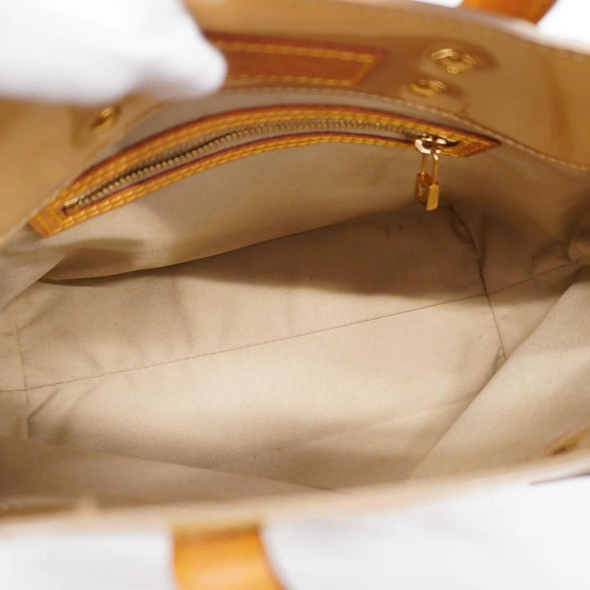 Pre-Owned Louis Vuitton Handbag Vernis Reed  M91144 Beige Women's (Good)