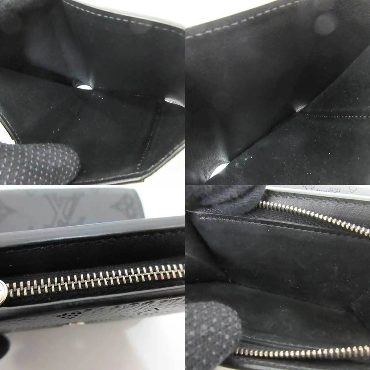 Pre-Owned Louis Vuitton Wallet Portofeu Ilysse  Noir Black Mini Trifold Women's Monogram Mahina M67498  (Good)
