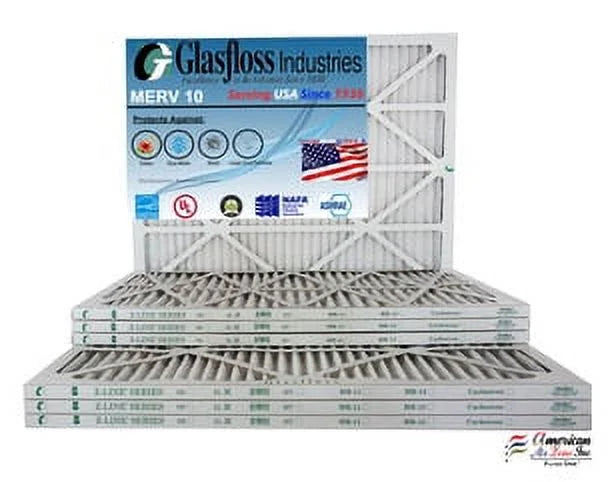 Glasfloss 12x36x1 -  10 - Pack of 4 - Furnace Air Filter - Made in  (Actual Size: 11.5 x 35.5x7/8 inch)