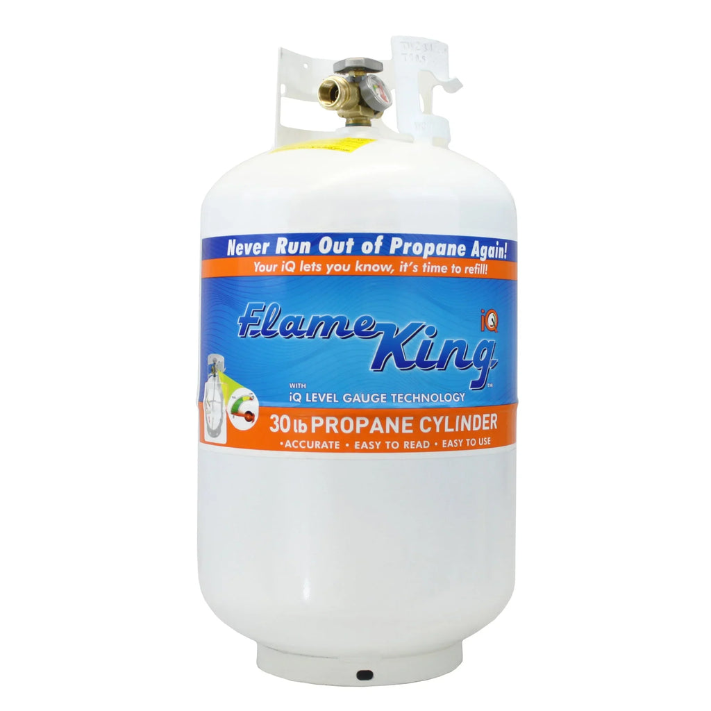 Flame King YSN330 30LB Steel Propane Tank Cylinder with Gauge and  Valve for Grills and BBQs, Camping, Fishing, & Outdoor Activities, White