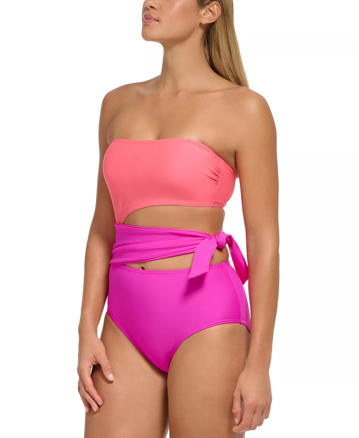 Cutout Colorblock One Piece Swimsuit,  14