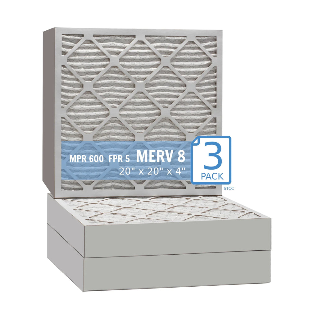 20x20x4, Purolator Hi-E 40 Extended Surface Pleated Air Filter, Mechanical  8, (3 Pack)