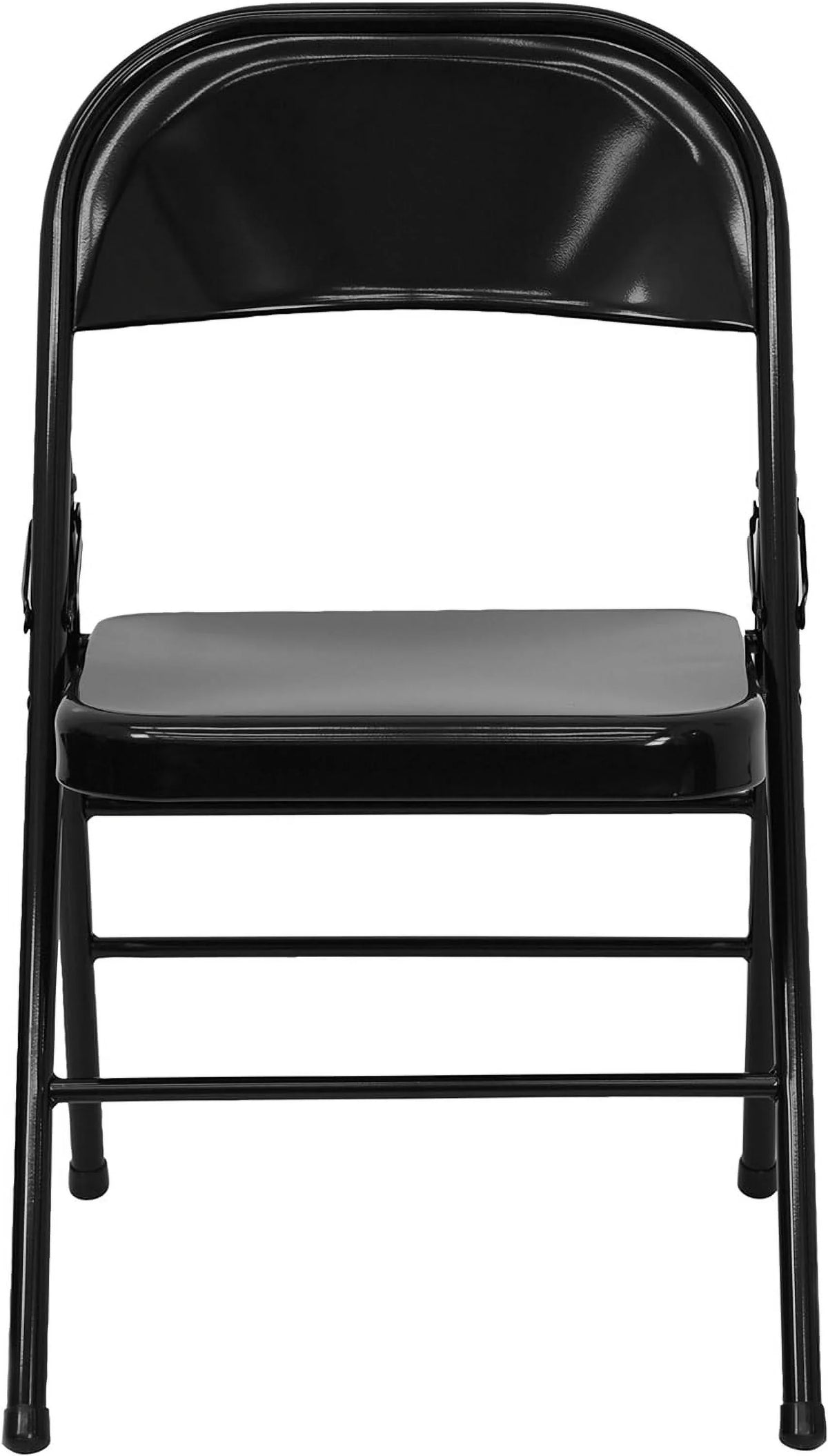Series Triple Braced & Double Hinged Black Metal Folding Chair