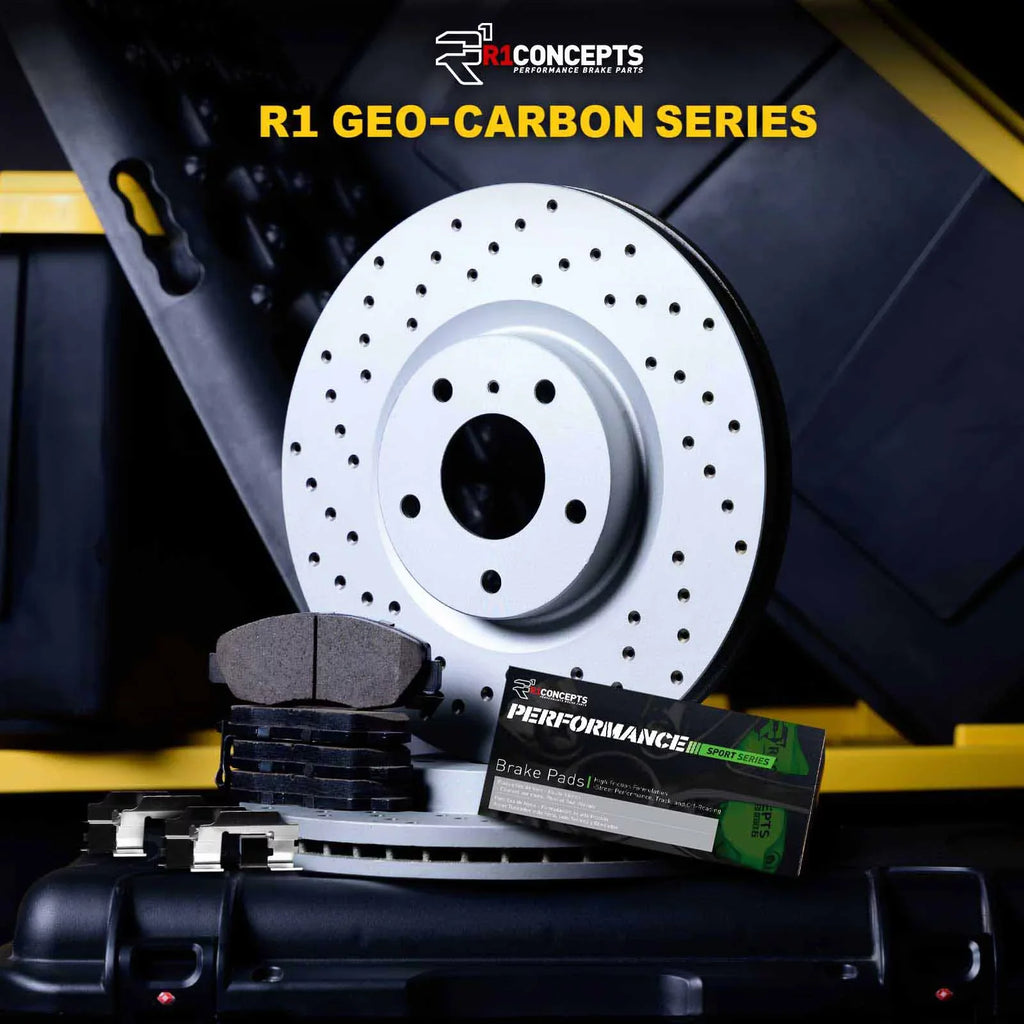 R1 Concepts Rear Brakes and Rotors Kit |Rear Brake Pads| Brake Rotors and Pads| Performance Sport Brake Pads and Rotors| Hardware Kit|fits 2008-2017 Audi A4, A4 allroad, A4 Quattro, A5, A5 Quattro, Q5