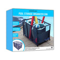 Essentially Yours Pool Noodles Holder, Toys, Floats, Balls and Floats Equipment Mesh Rolling Storage Organizer Bin, Kids Height, Large, (43" W x 25" L x 28" H), Blue Style 563009