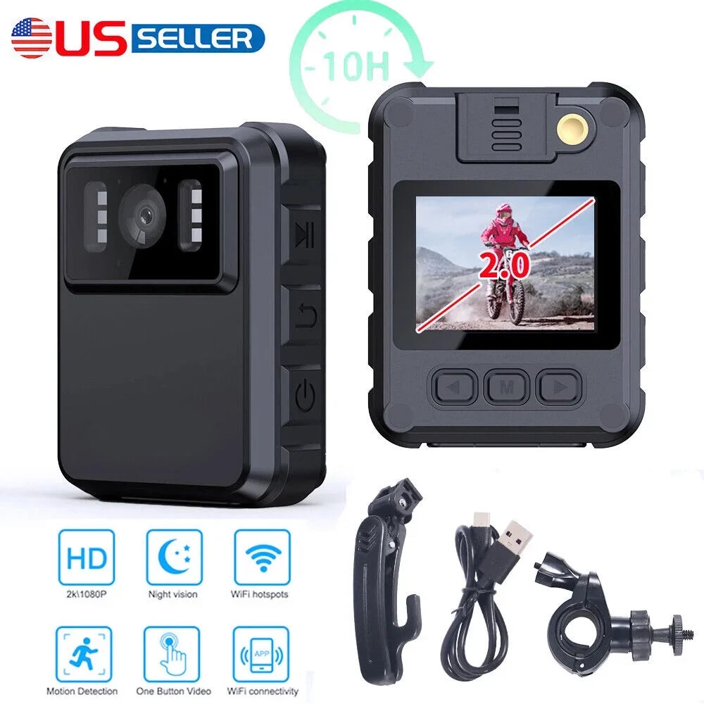 JahyShow Night Vision Body Camera - Mini Camcorder with 1080P Audio Video  and WiFi Connectivity