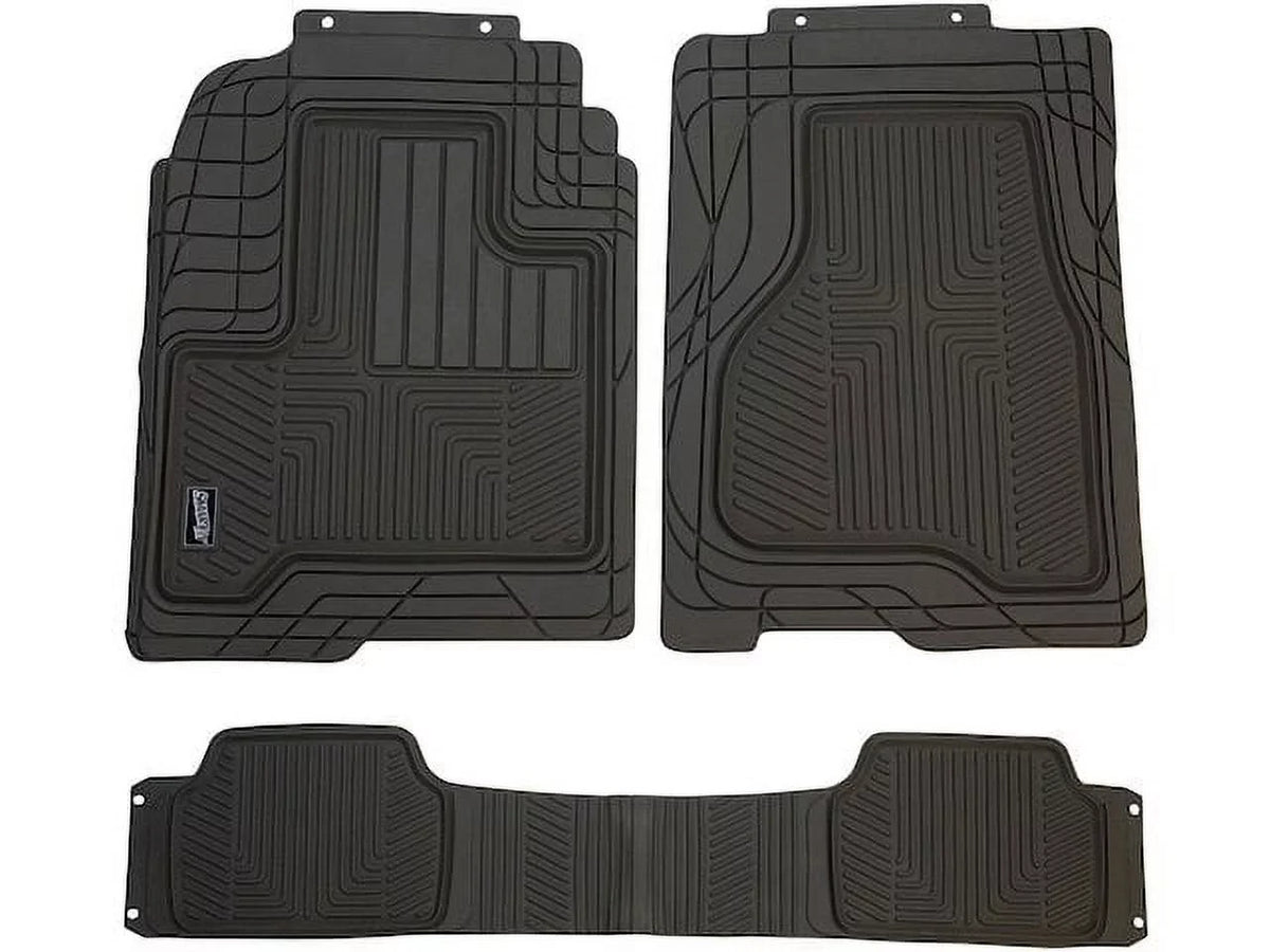 Floor Mat Set 3 Piece - Compatible with 1999 - 2019 Ford F-250 Super Duty 2000 2001 2002 2003 2004 2005 2006 2007 2008 2009 2010 2011 2012 2013 2014 2015 2016 2017 2018