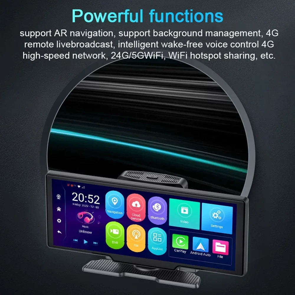 Tomshoo Multi-language Dual Lens Car Video Recorder Auto Dash Cam Car Recorder Night Viewing 10.26in  170 Degree Wide Angle Car Global Positioning System Navigation