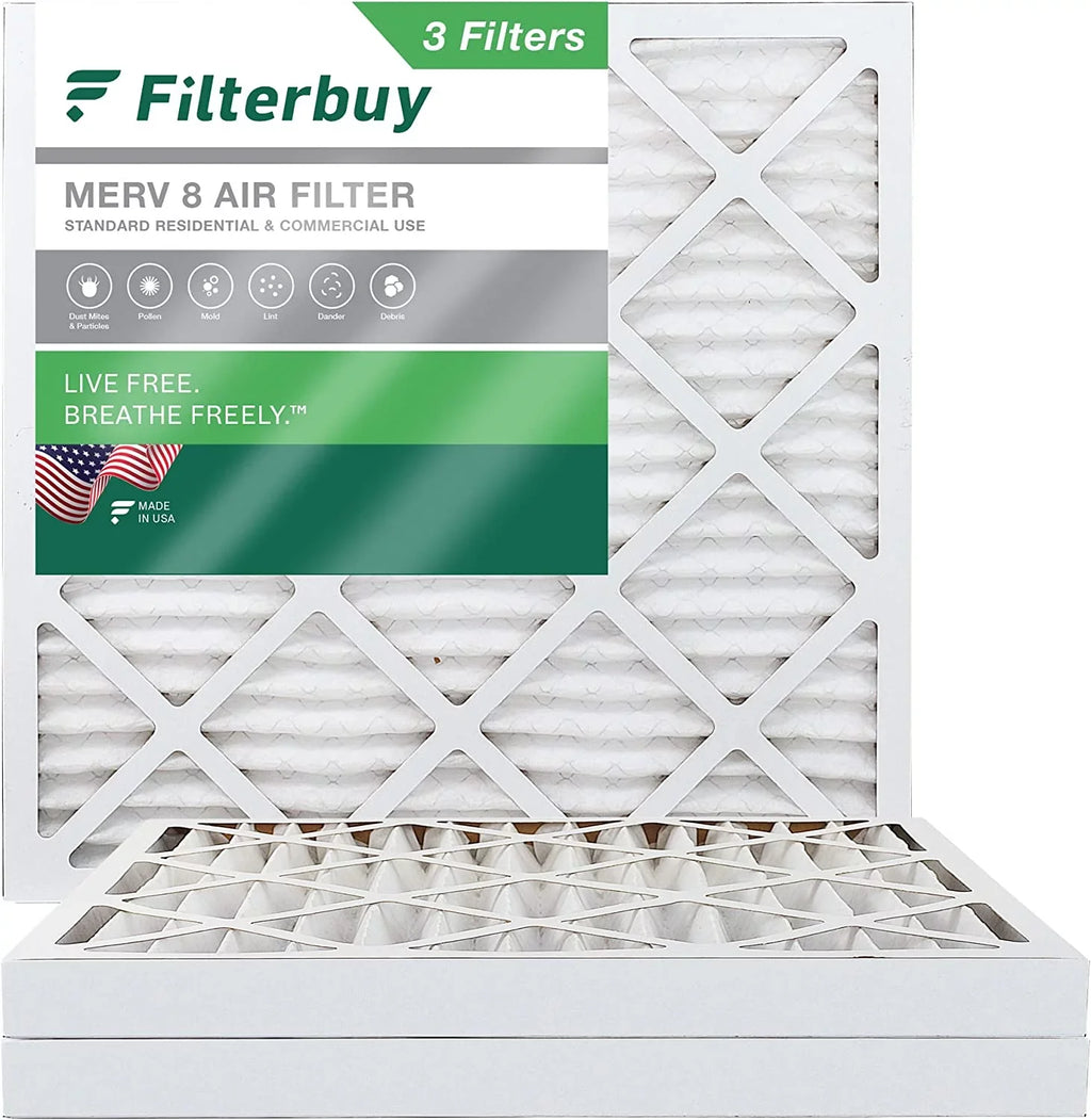 Filterbuy 24x24x2  8 Pleated   Furnace Air Filters (3-Pack)