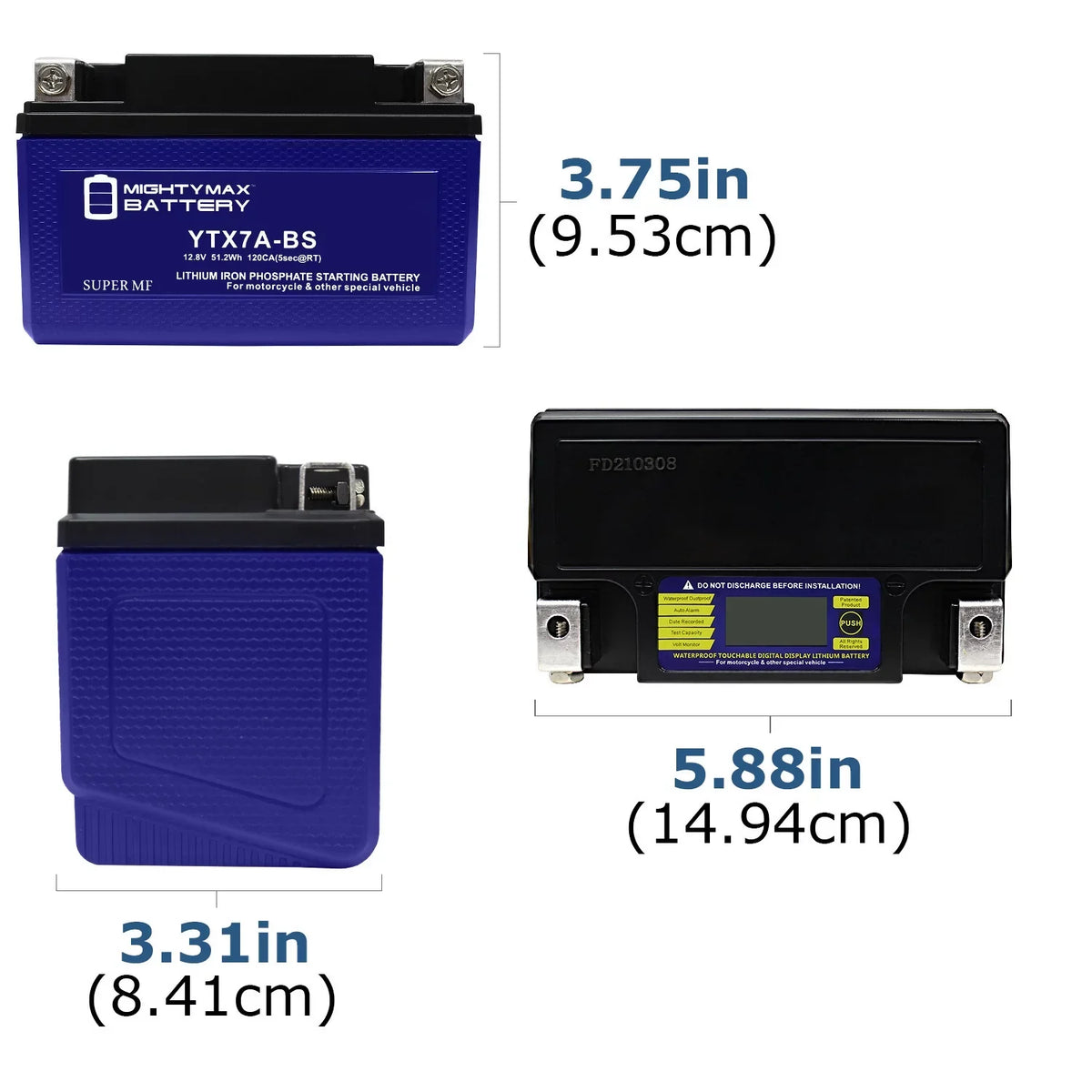 YTX7A- Lithium Replacement Battery Compatible with Peugeot Scooter 50 Tweet Evo 2014 - 6 Pack