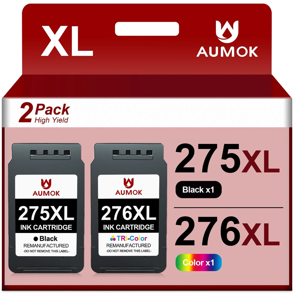 275XL 276XL Ink Cartridge Replacement for Canon -275 -276 275 276 Combo  Compatible with Canon  TS3520 TS3522 TS3500 TR4720 TR4722 TR4700 Printer(1 Black, 1 Color)