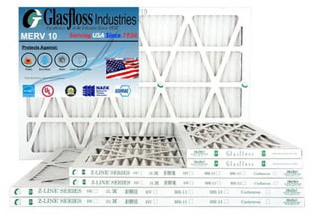 Glasfloss 12x36x1 -  10 - Pack of 4 - Furnace Air Filter - Made in  (Actual Size: 11.5 x 35.5x7/8 inch)