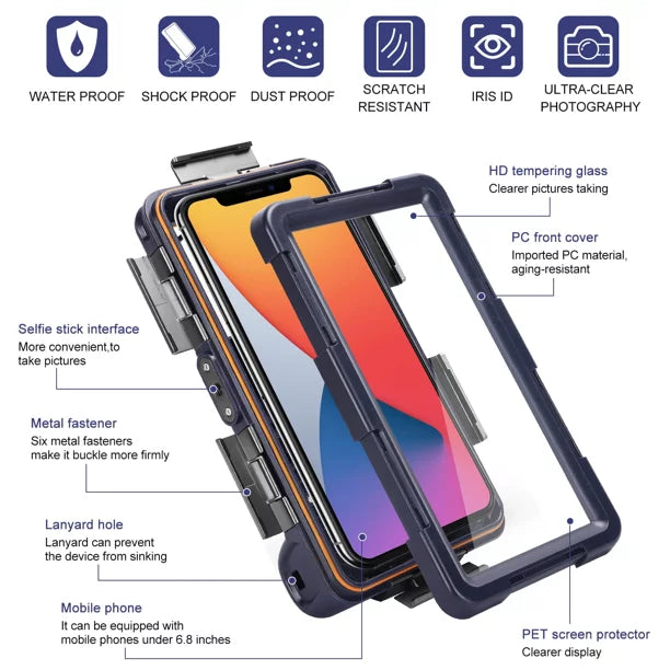 UrbanX Professional [15m/50ft] Swimming Diving Surfing Snorkeling Photo Video Waterproof Protective Case Underwater Housing for  Axon 11  5G And all Phones Up to 6.9 Inch  with Lanyard