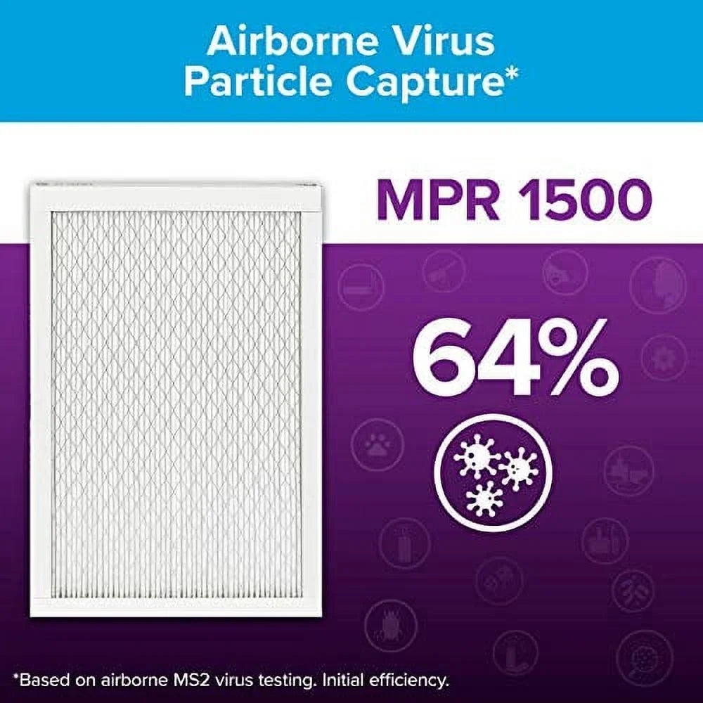 Filtrete 16x20x1,  Furnace Air Filter,  1500, Healthy Living Ultra Allergen, 6-Pack (exact dimensions 15.69 x 19.69 x 0.78)