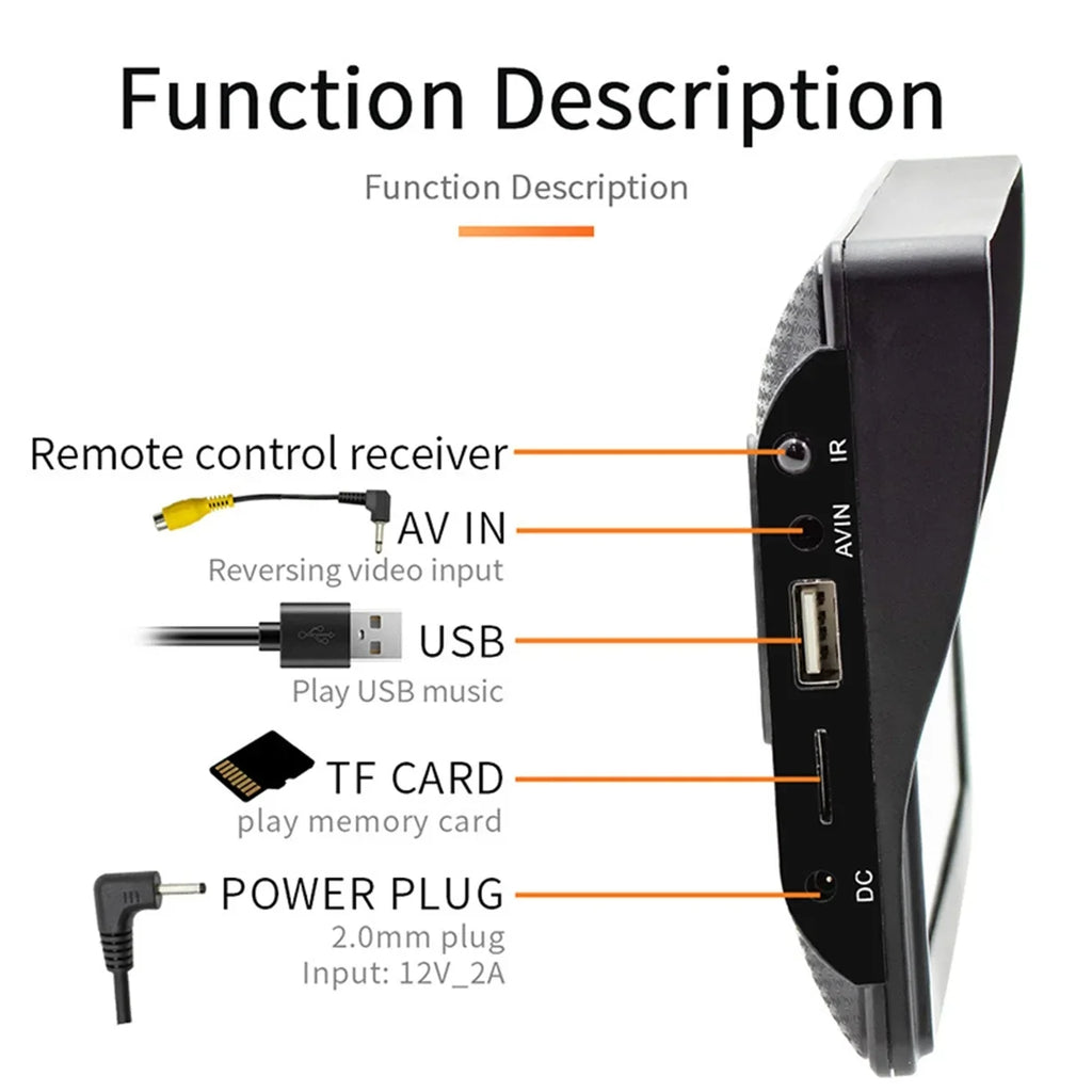 7 Inch Car Stereo Radio, Double  Bluetooth Car MP5 Player, Digital Display Full  Touchscreen with Reverse Camera and Mirror Link Function, android auto