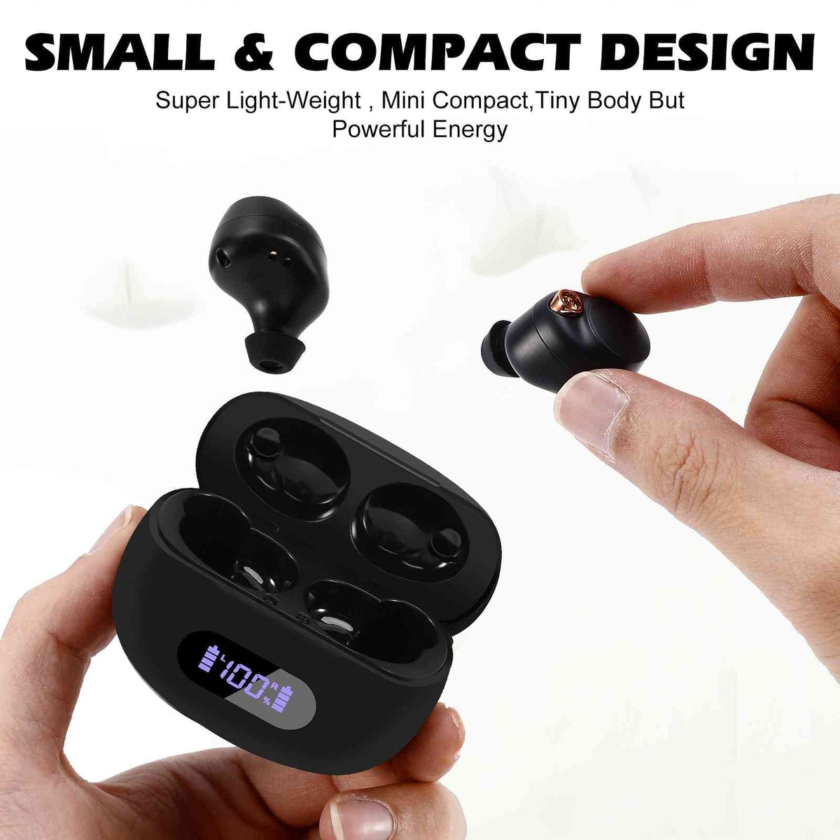 UrbanX True Wireless Bluetooth Earbuds + Charging Case, Black, Dual Connect, IPX5 Water Resistance, Bluetooth 5.2 Connection, Balanced, Bass Boost Compatible with Lenovo Tab M10 Gen 3