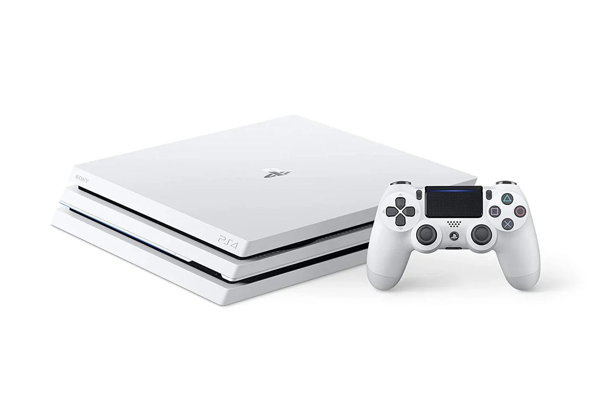 Sony PlayStation 4 Original 500GB Matte White Gaming Console + Gaming Earbuds With Microphone   Bundle Like New