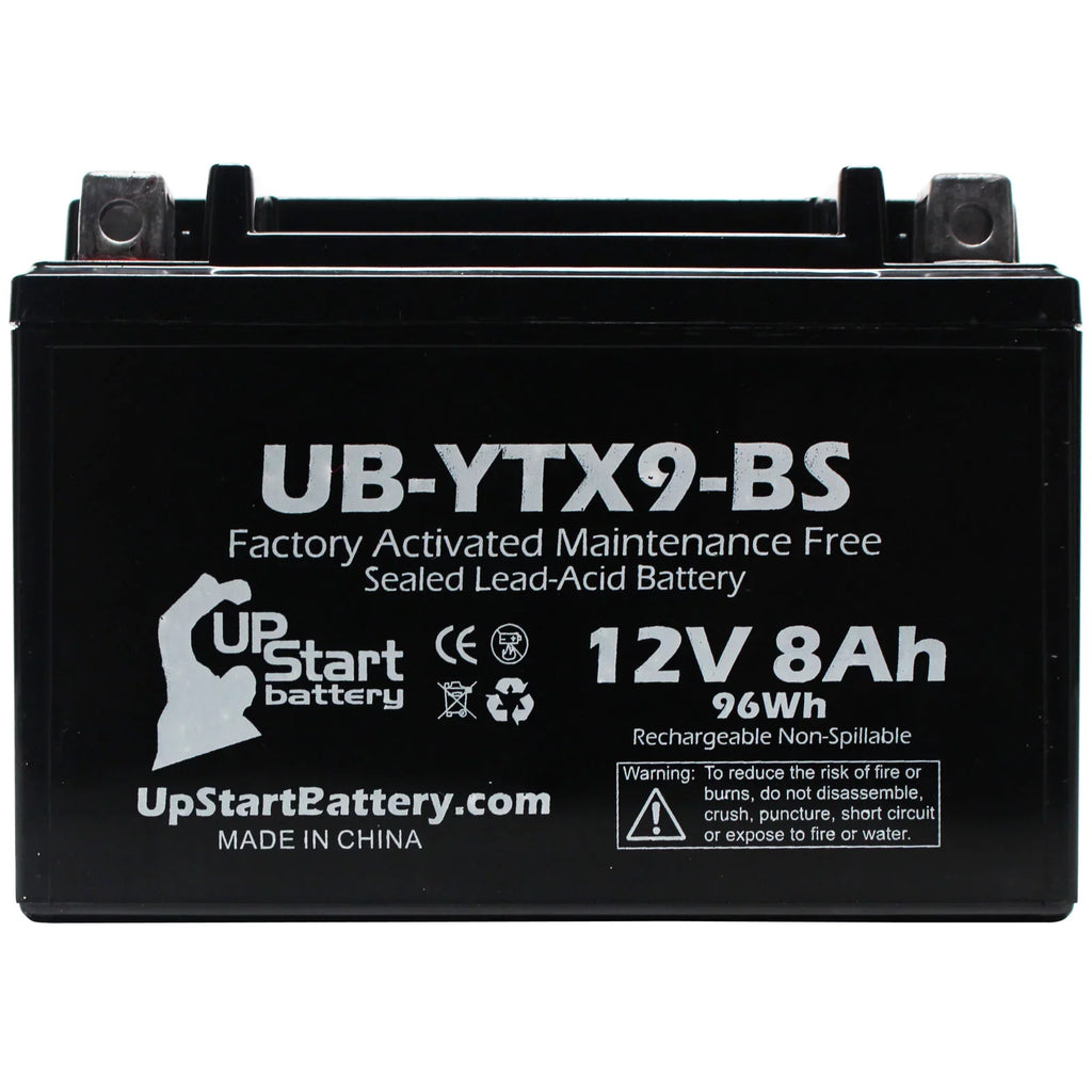 5-Pack UpStart Battery Replacement for 1999 Suzuki -R600 600CC Factory Activated, Maintenance Free, Motorcycle Battery - 12V, 8Ah, -YTX9-