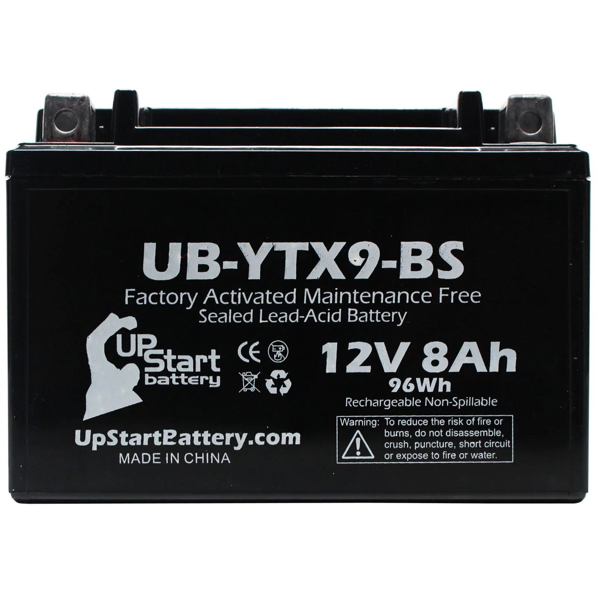 5-Pack UpStart Battery Replacement for 1999 Suzuki -R600 600CC Factory Activated, Maintenance Free, Motorcycle Battery - 12V, 8Ah, -YTX9-