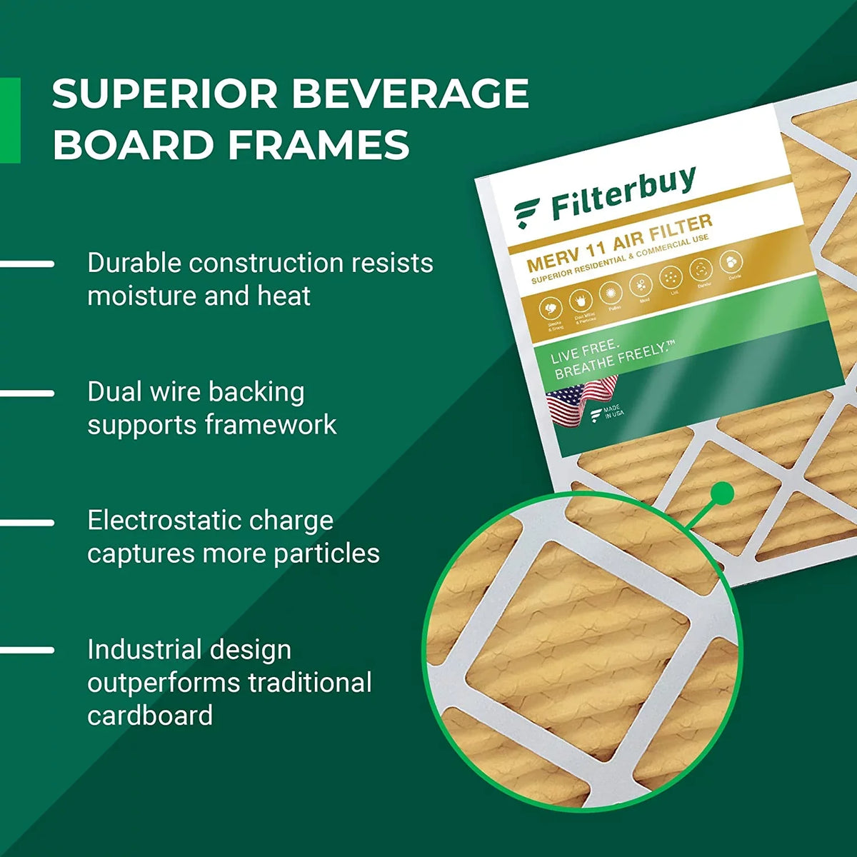 Filterbuy 12x12x1  11 Pleated   Furnace Air Filters (4-Pack)