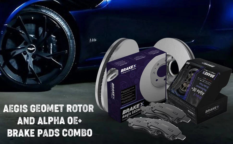 [Front] Brake X  Coated Replacement Disc Rotors and Premium Ceramic Brake Pads Kit | 6 Piece Set | For 1992-1994 Toyota Camry 2.2