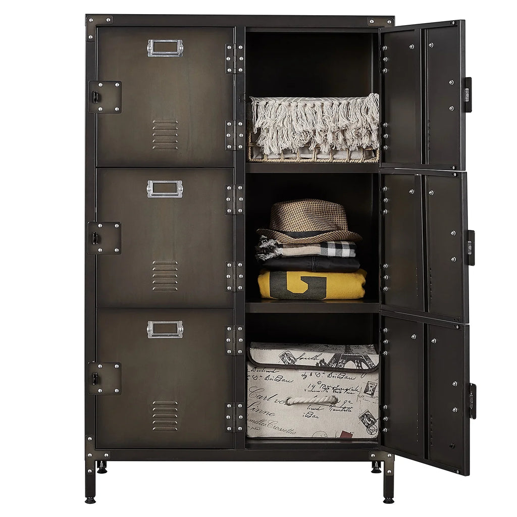 Metal Locker 47.3" Steel Storage Cabinet with 2 Shelf ,Office School Gym Bedroom Metal Storage Locker Cabinets for Employees Students Steel Locker