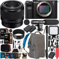 Sony a7C Mirrorless Full Frame Camera Body with Sony  50mm F1.8 Full-frame Lens SEL50F18F Black ILCE7C/B Bundle with Deco Gear Photography Backpack Case , Software and Accessories