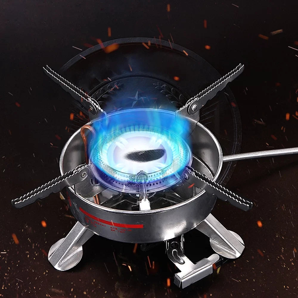 Meterk -10 Outdoor Portable Camping Picnic Split-Type Stainless Steel Butane Gas Cooker Big Power Large Blaze