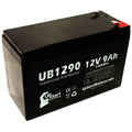 Compatible Dyna Cell WP6.512 Battery - Replacement UB1290 Universal Sealed Lead Acid Battery (12V, 9Ah, 9000mAh, F1 Terminal, , ) - Includes  F1 to F2 Terminal Adapters