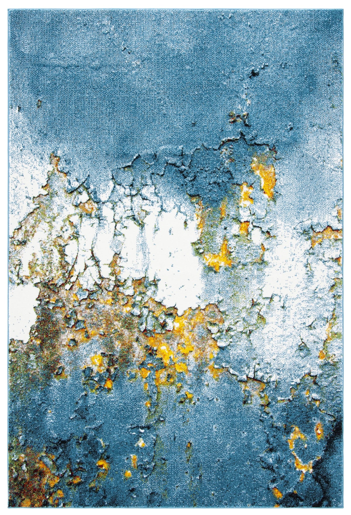 Glacier Nazca Abstract Area Rug, 2'7" x 5', Blue/Gold