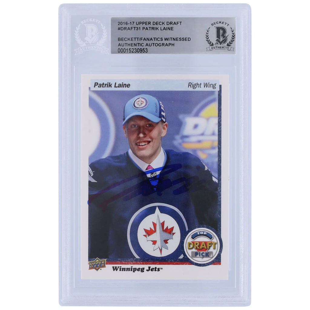 Patrik Laine Winnipeg Jets Autographed 2016-17 Upper Deck Draft Top Draft Pick #-31 Beckett Fanatics Witnessed Authenticated Rookie Card - Fanatics Authentic Certified