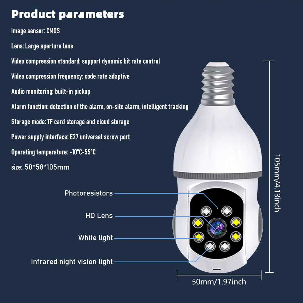 Kepeak WiFi  Bulb Security Camera, Home Cameras with Motion Detection, Clear Vision