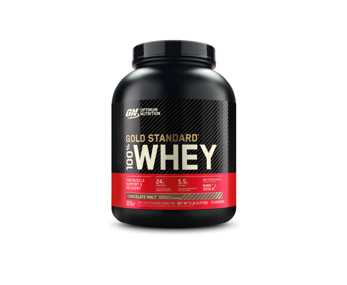Optimum Nutrition, Gold Standard 100% Whey Protein Powder, Chocolate Malt, 5 lb, 73 Servings